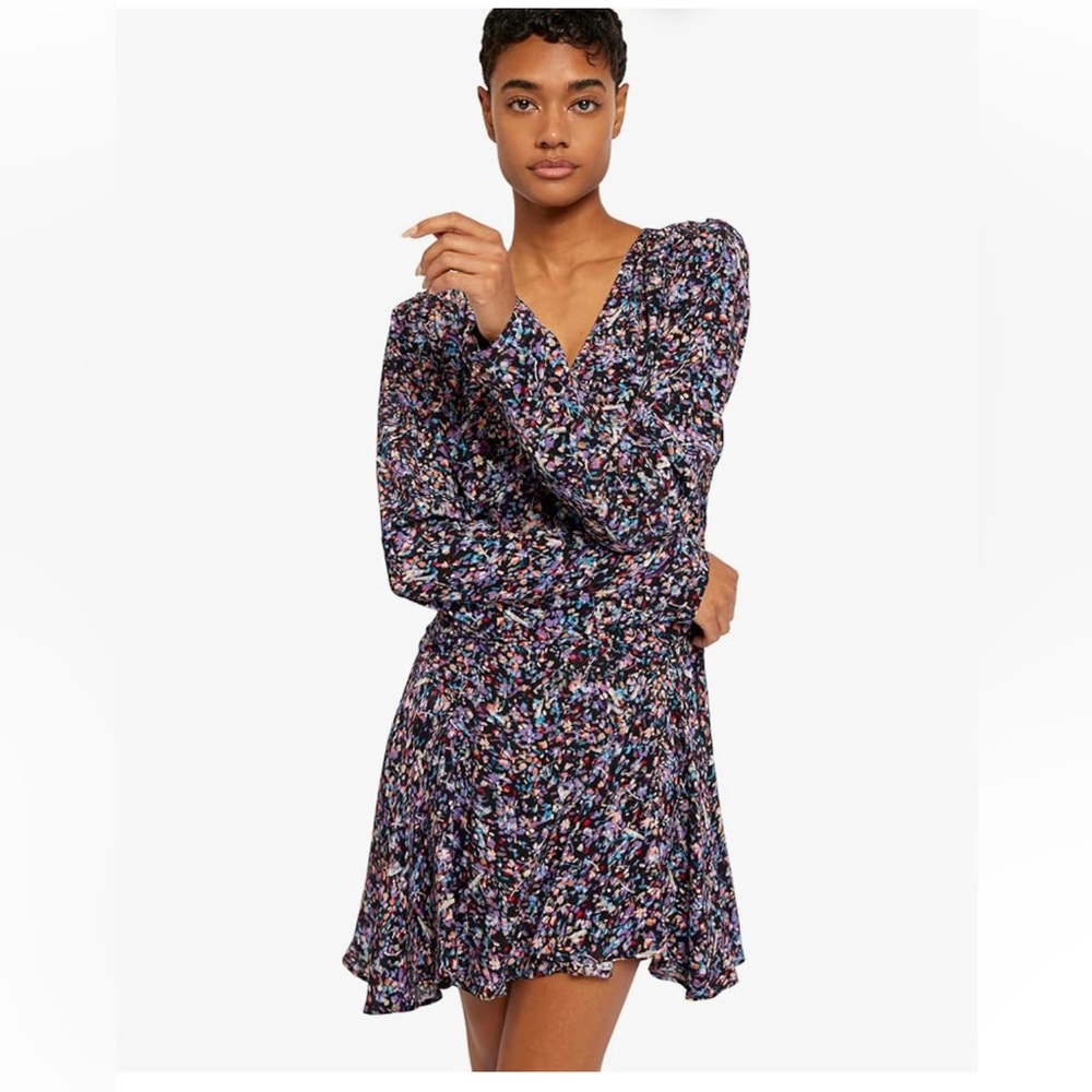 Joie Women's Rowley A-Line Dress in Caviar Confetti Multi Size 8